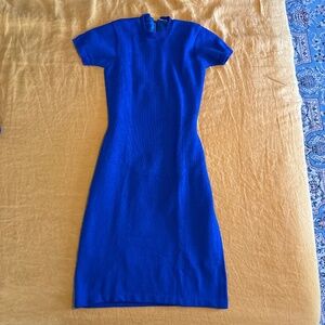 Royal blue wool dress